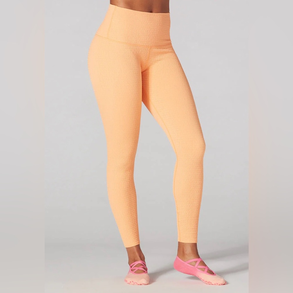 New Tavi Women’s High Rise Waisted 7/8 Leggings Pants Seersucker Small